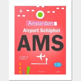 AMS Amsterdam Airport Schiphol Posters and Art